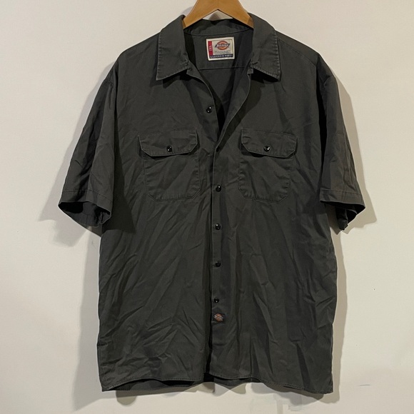 Dickies Charcoal Button-Up work Shirt - Picture 1 of 3